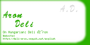 aron deli business card